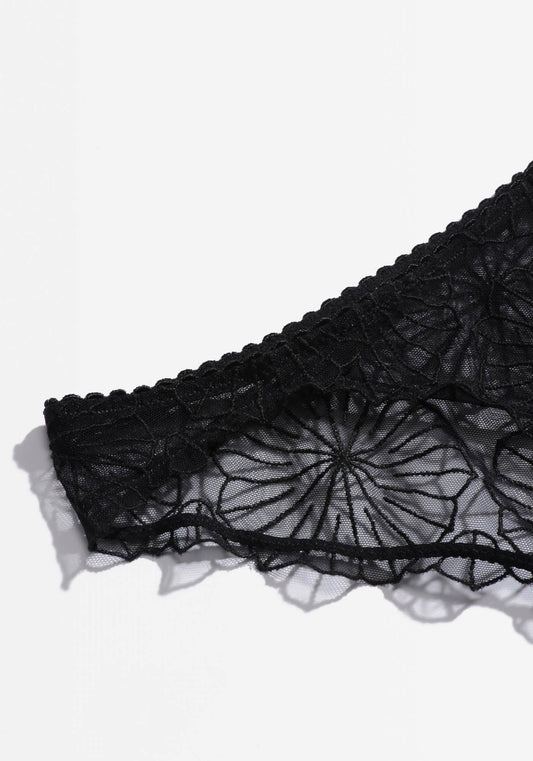 PAOLA BLACK EMBROIDERED PANTIES